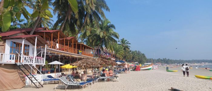 beautiful beach of Palolem with many shacks beautiful beach of Palolem with many shacks